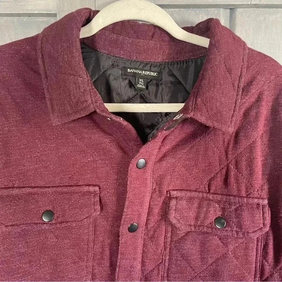 Banana Republic Men’s Quilted Coat in Burgundy- size XL winter jacket classy - Picture 9 of 10